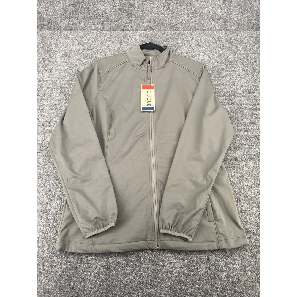 Clique Softshell Jacket LQO00024 Womens XL Gray Titanium Full Zip Coat NWT